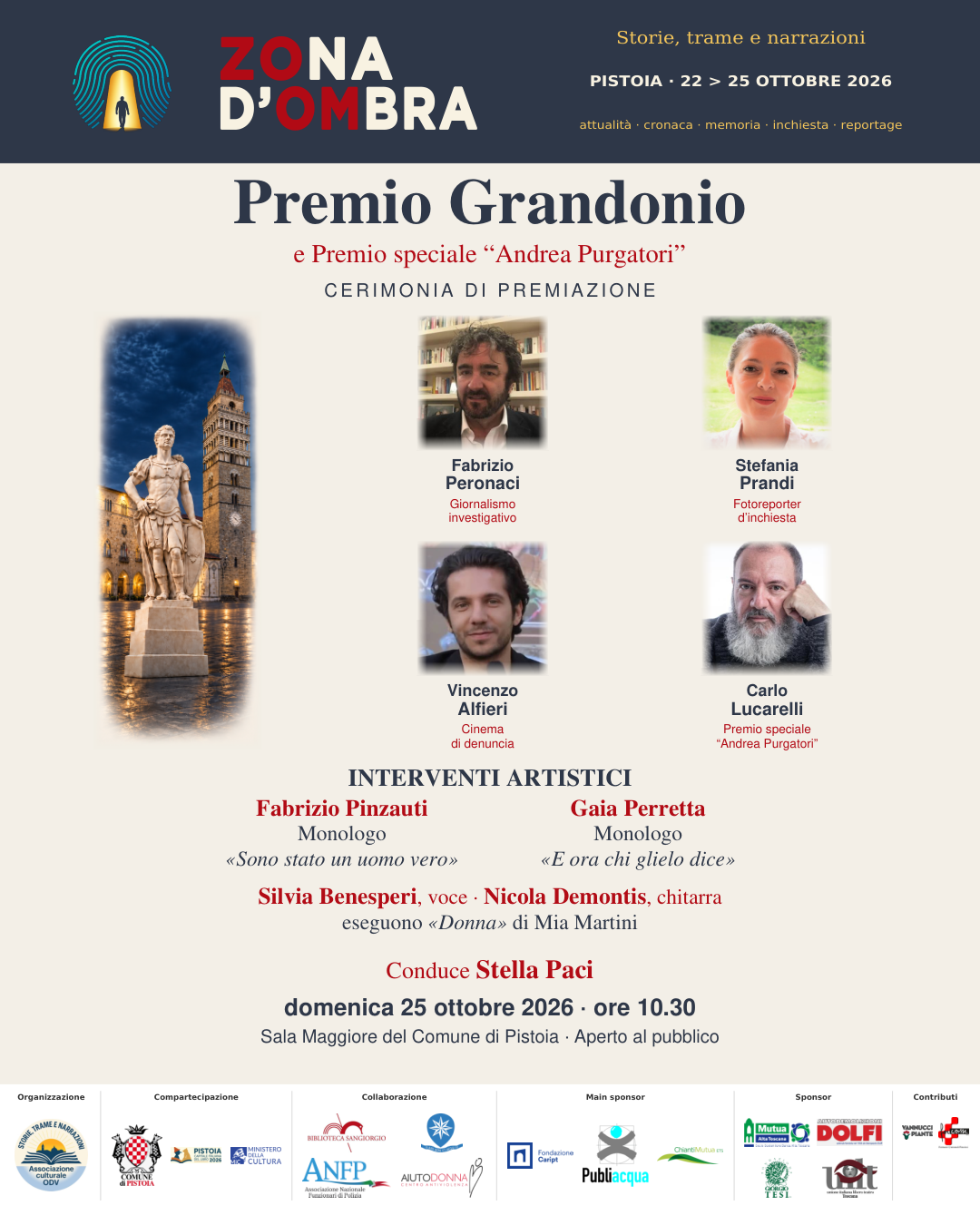 Premio Grandonio e Premio speciale “Andrea Purgatori” – Cerimonia di premiazione