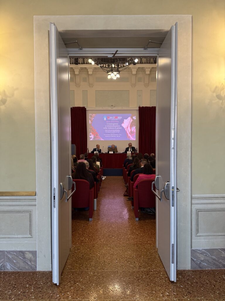 La sala del convegno vista dall’ingresso di Palazzo De’ Rossi