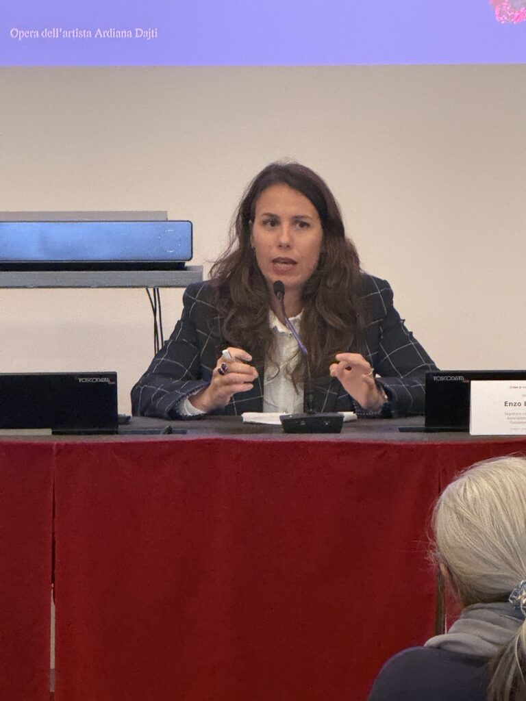 Un intervento durante il seminario sulla violenza di genere